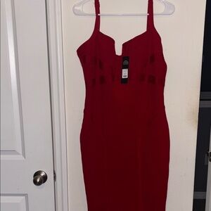 Fashion Nova Red Midi Dress